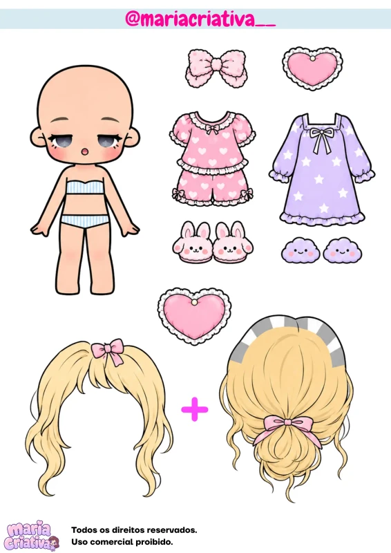 Princess paper doll from the collection