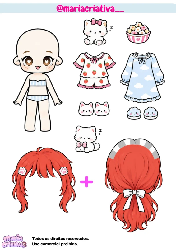 Mermaid paper doll from the collection
