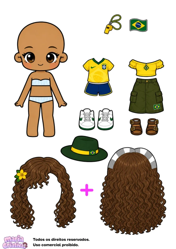 Dress-up paper doll theme set